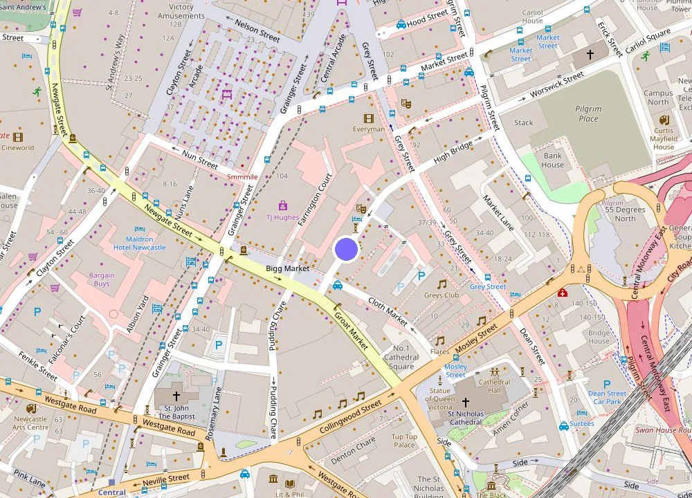 Map: Motel One Newcastle